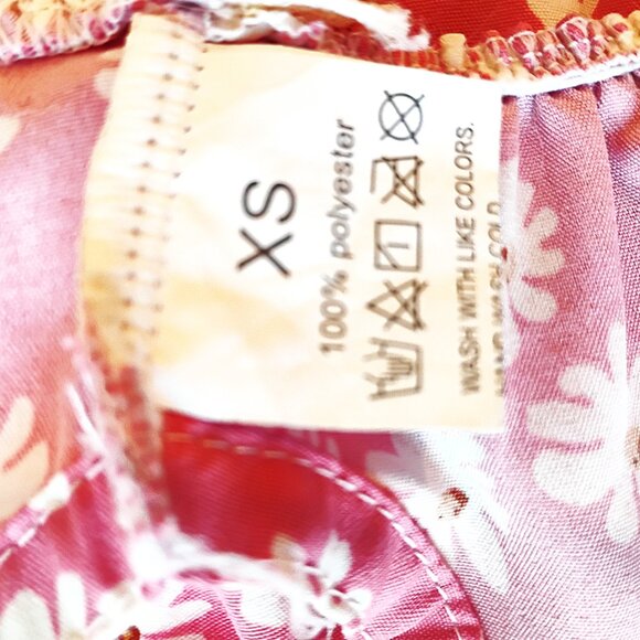 Pink Dog Dress with White Daisies, Ruffle Trim, Size XS - Picture 3 of 7